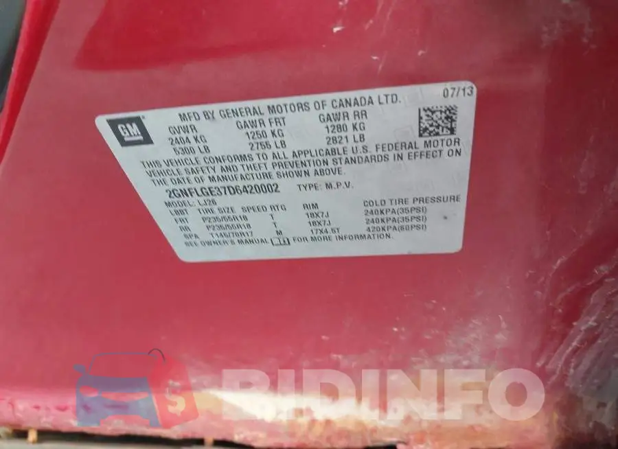 2GNFLGE37D6420002 Photo# 9