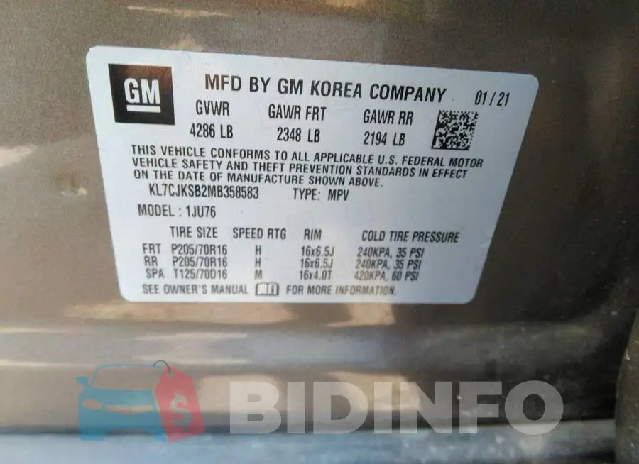 KL7CJKSB2MB358583 Photo# 9