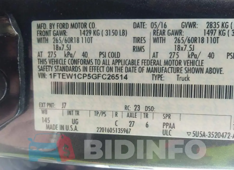 1FTEW1CP5GFC26514 Photo# 9