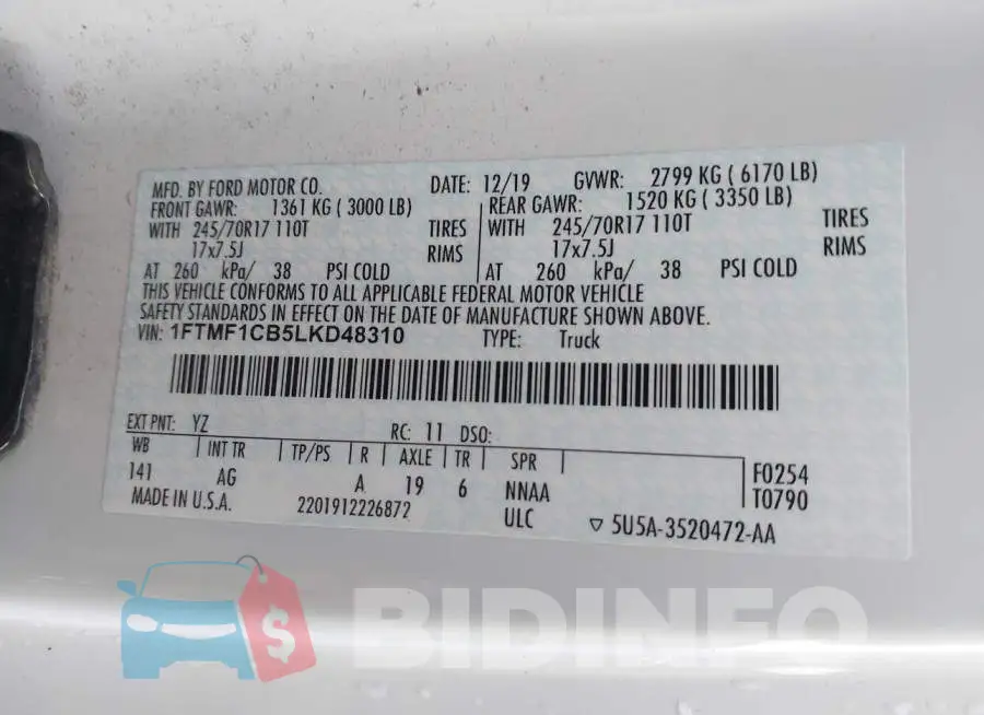 1FTMF1CB5LKD48310 Photo# 9