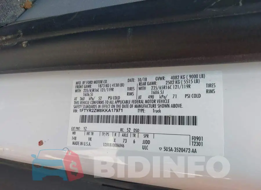 1FTYR2ZM8KKA17971 Photo# 9