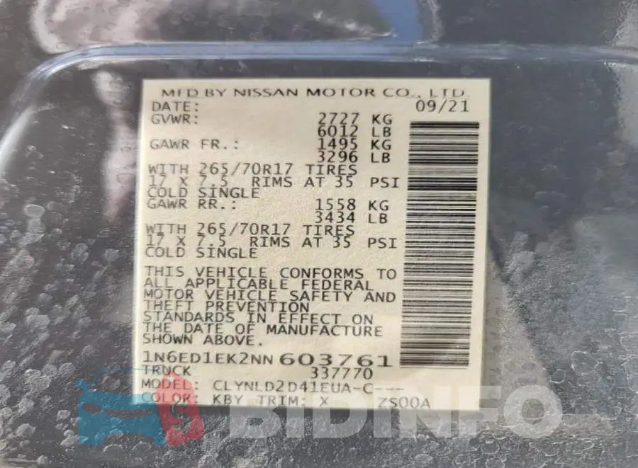 1N6ED1EK2NN603761 Photo# 8