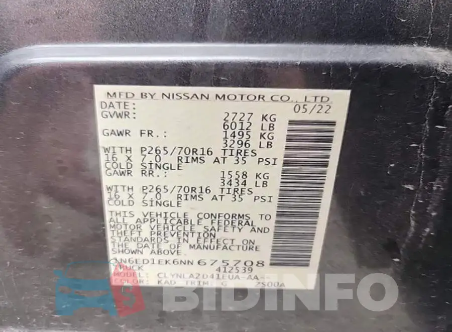 1N6ED1EK6NN675708 Photo# 8