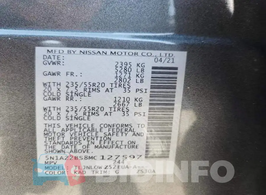 5N1AZ2BS8MC127597 Photo# 8