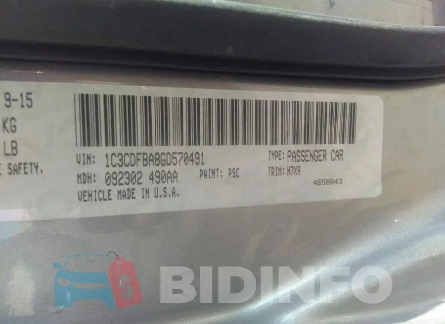 1C3CDFBA8GD570491 Photo# 9