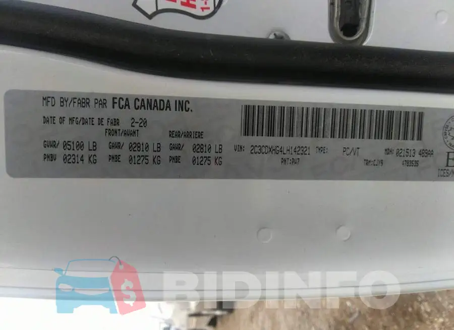 2C3CDXHG4LH142321 Photo# 9