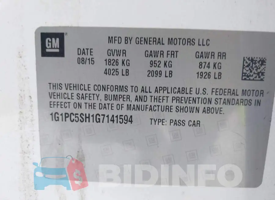 1G1PC5SH1G7141594 Photo# 9
