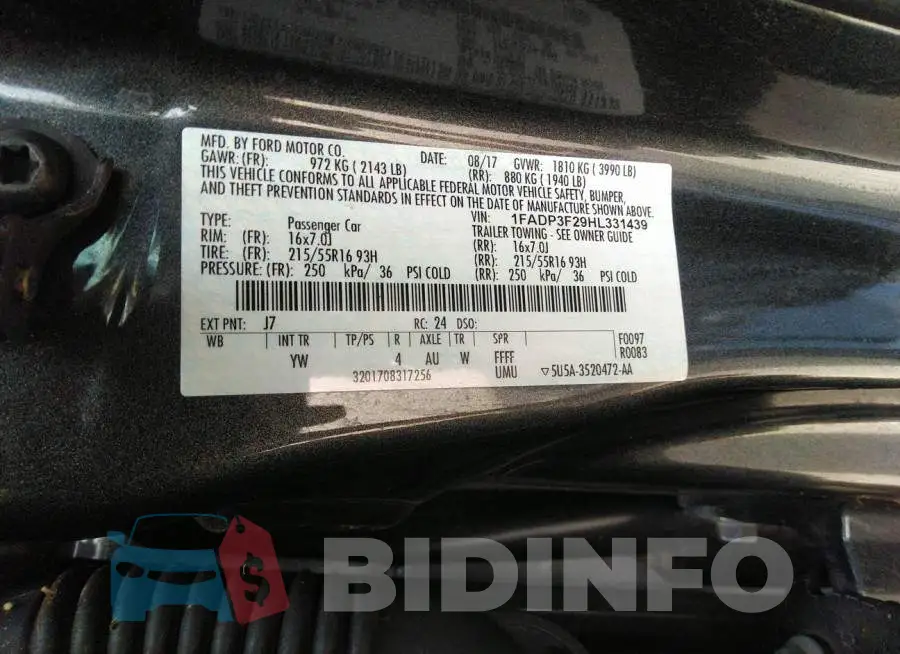 1FADP3F29HL331439 Photo# 9