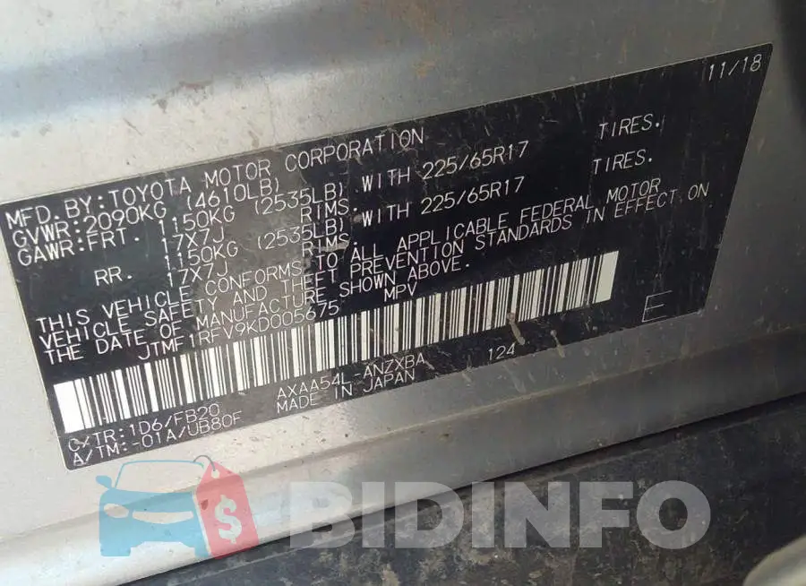 JTMF1RFV9KD005675 Photo# 9