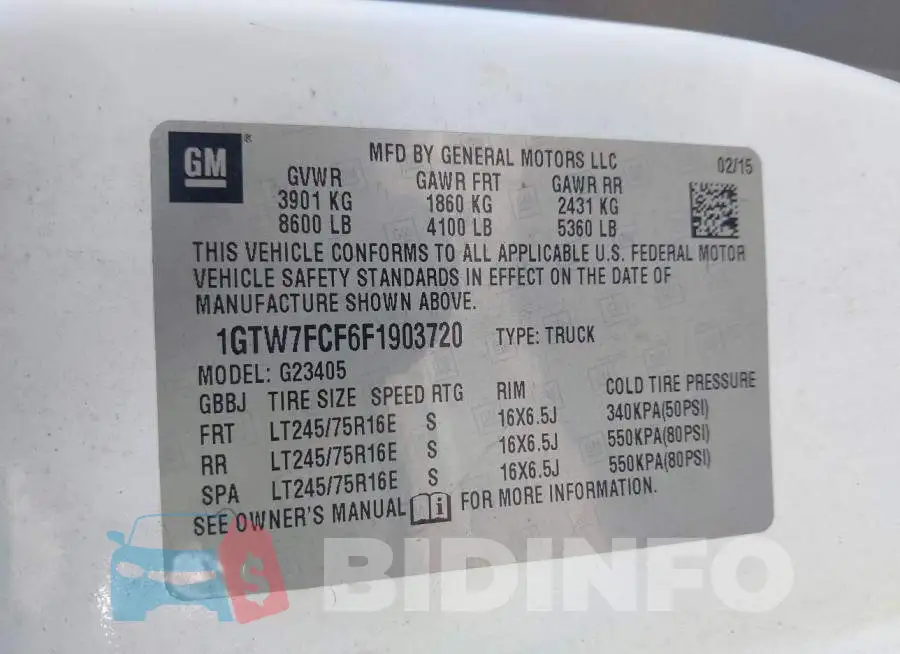 1GTW7FCF6F1903720 Photo# 9