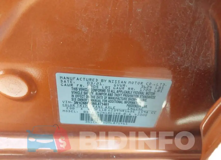 3N1CN8FV0ML871461 Photo# 9