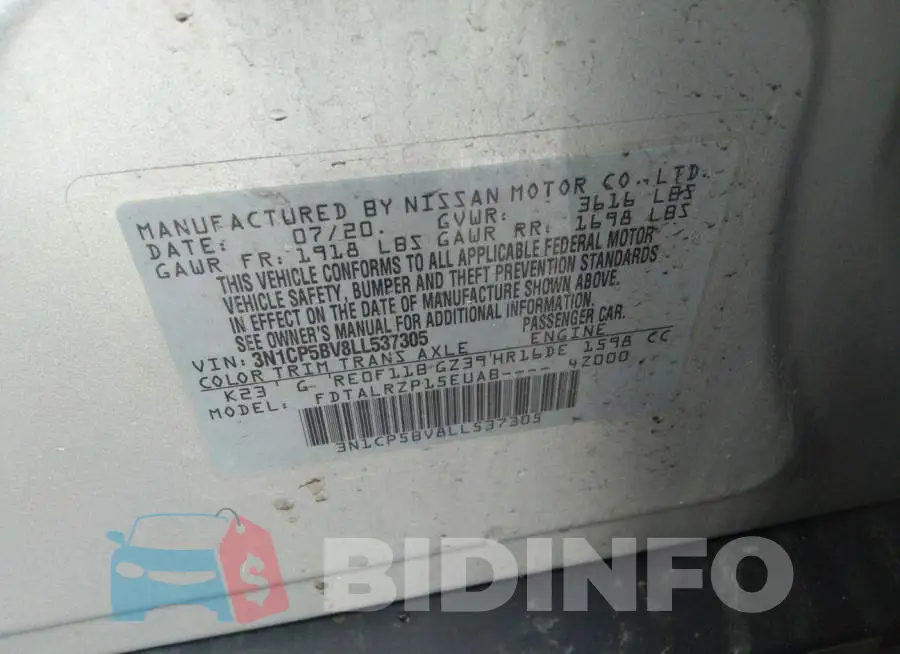 3N1CP5BV8LL537305 Photo# 9