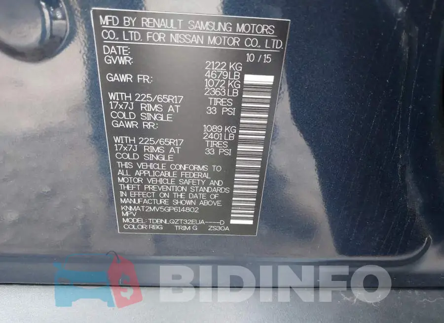KNMAT2MV5GP614802 Photo# 9