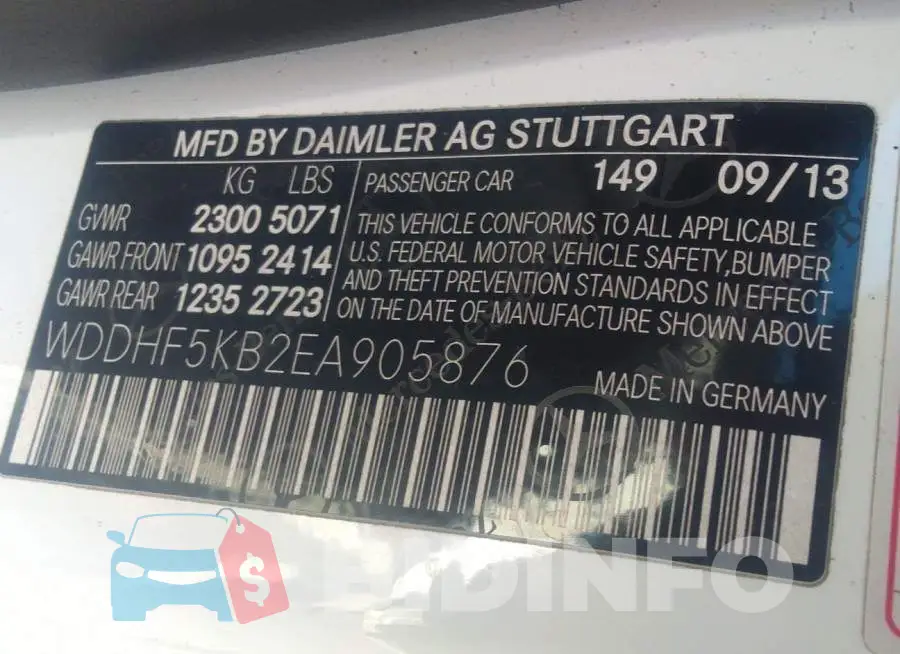 WDDHF5KB2EA905876 Photo# 9