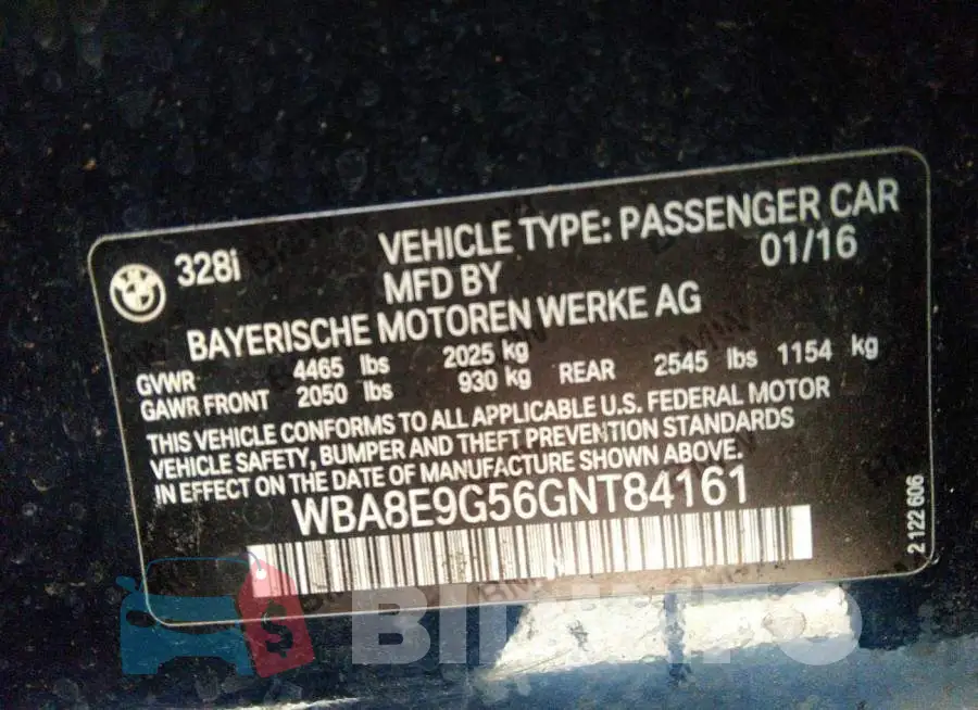 WBA8E9G56GNT84161 Photo# 9