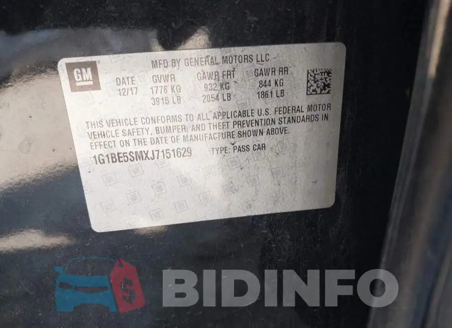 1G1BE5SMXJ7151629 Photo# 9