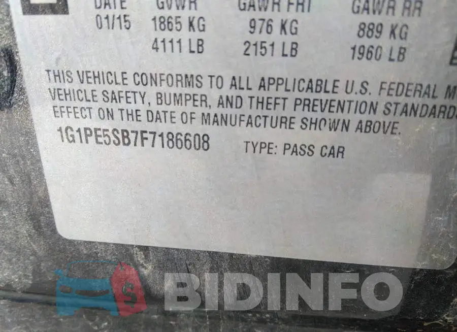 1G1PE5SB7F7186608 Photo# 9