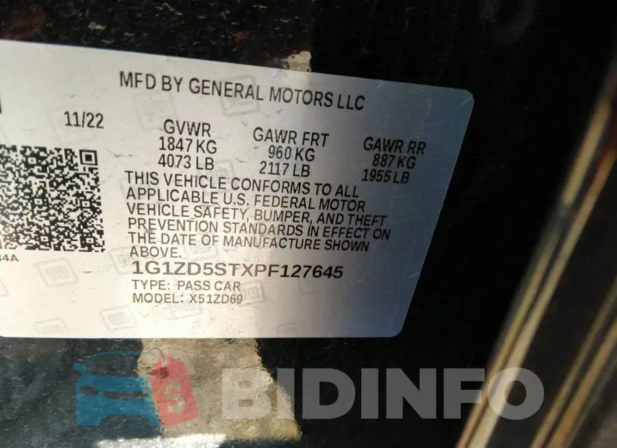 1G1ZD5STXPF127645 Photo# 9