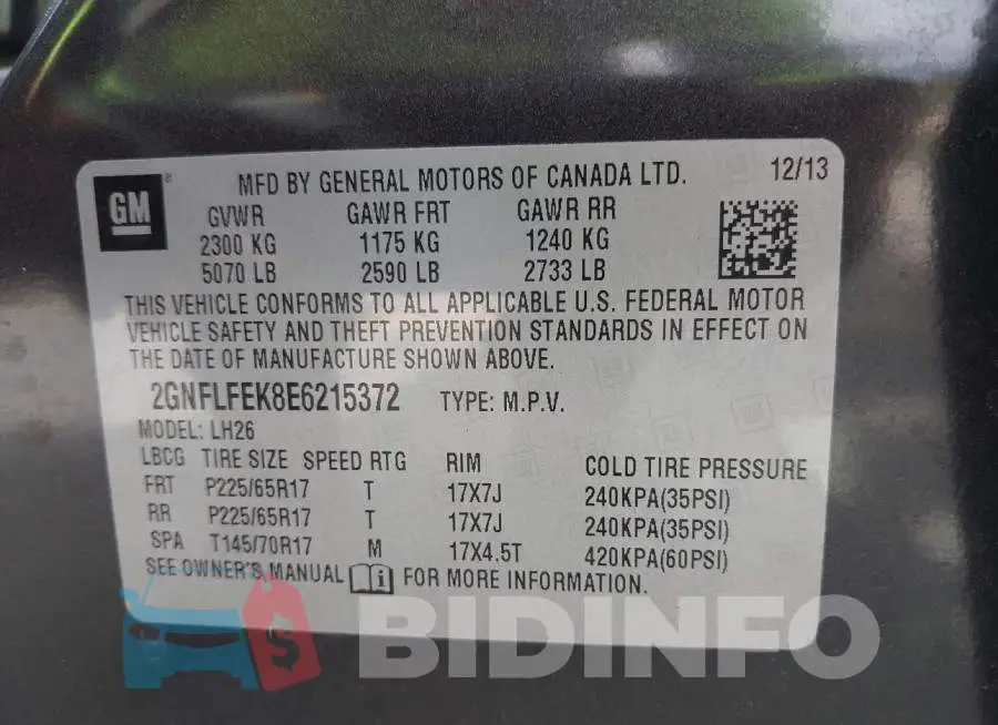 2GNFLFEK8E6215372 Photo# 9