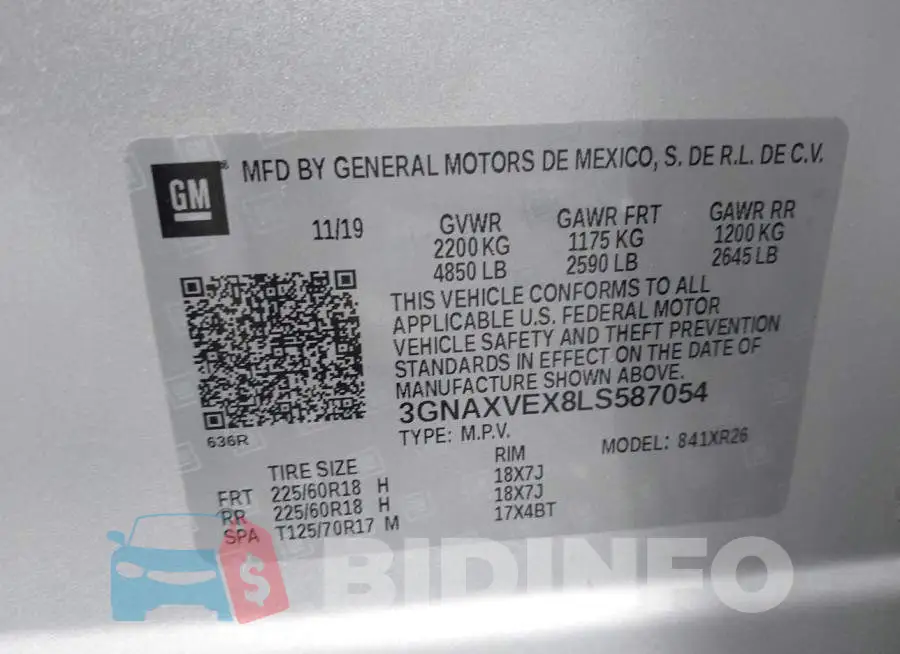 3GNAXVEX8LS587054 Photo# 9