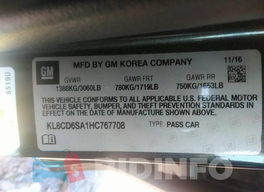 KL8CD6SA1HC767708 Photo# 9