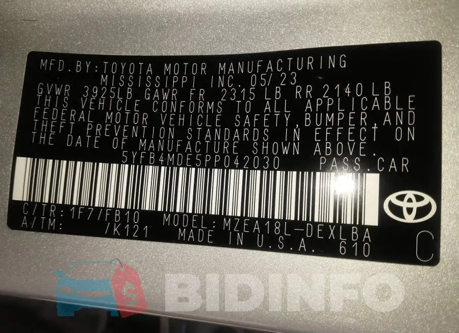 5YFB4MDE5PP042030 Photo# 9