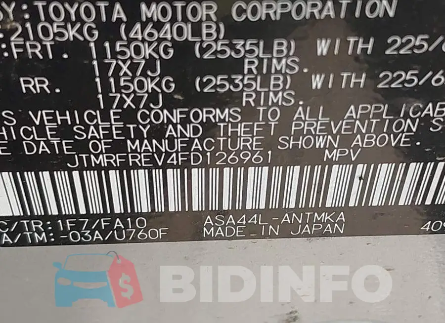 JTMRFREV4FD126961 Photo# 9