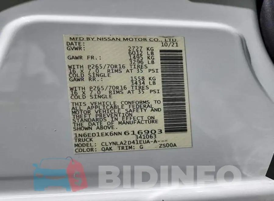 1N6ED1EK6NN616903 Photo# 8