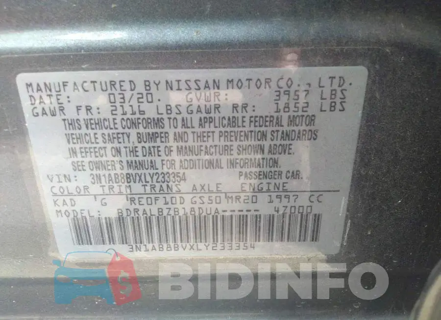 3N1AB8BVXLY233354 Photo# 9
