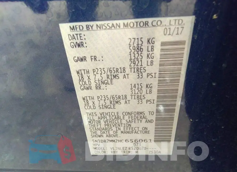 5N1DR2MM2HC656061 Photo# 9