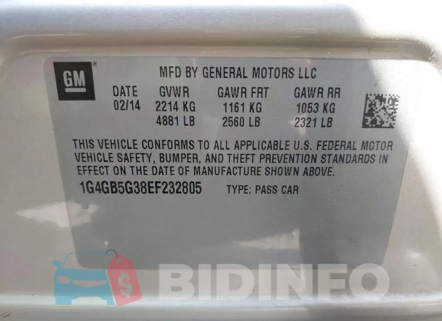 1G4GB5G38EF232805 Photo# 9