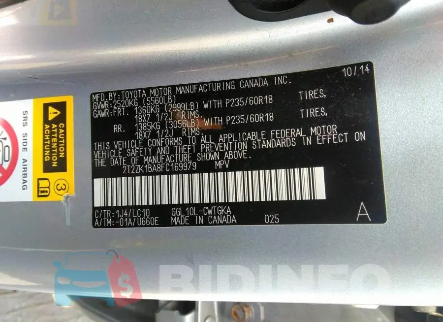 2T2ZK1BA8FC169979 Photo# 9