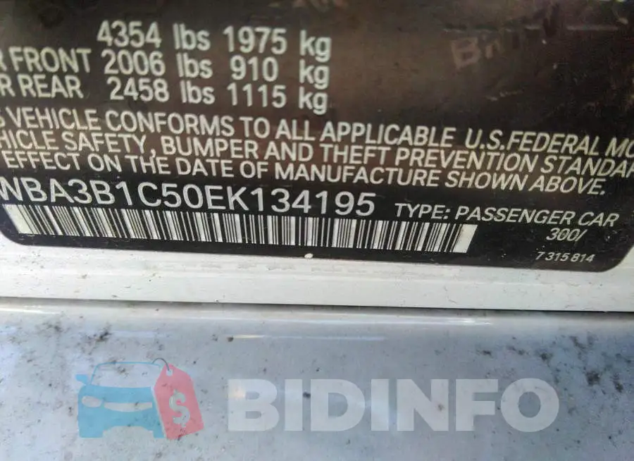 WBA3B1C50EK134195 Photo# 9