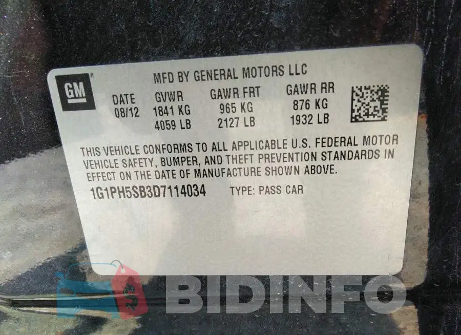 1G1PH5SB3D7114034 Photo# 9