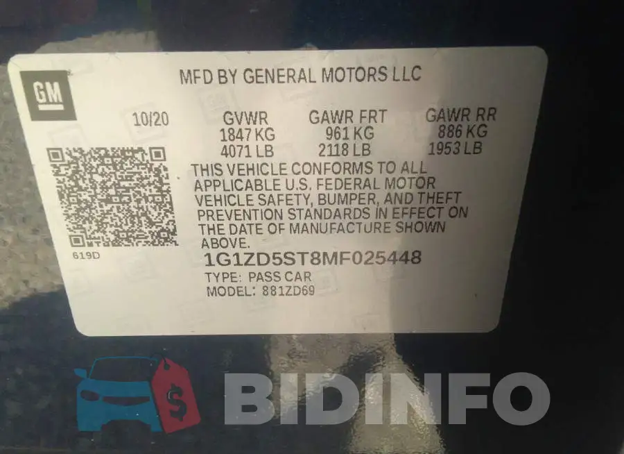 1G1ZD5ST8MF025448 Photo# 9