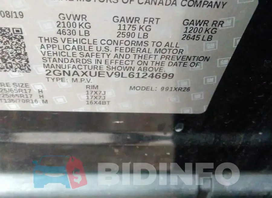 2GNAXUEV9L6124699 Photo# 9