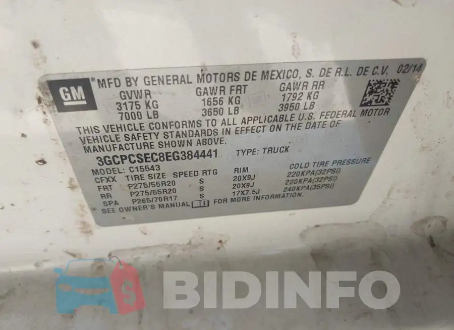 3GCPCSEC8EG384441 Photo# 9