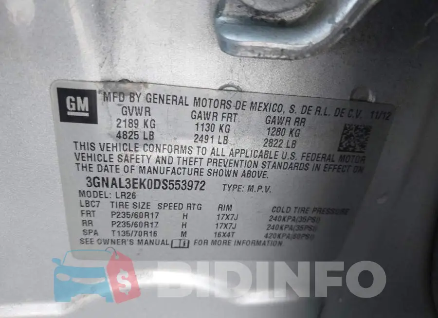 3GNAL3EK0DS553972 Photo# 9