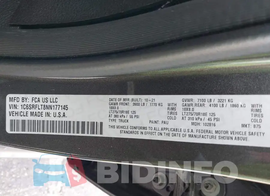 1C6SRFLT8NN177145 Photo# 9