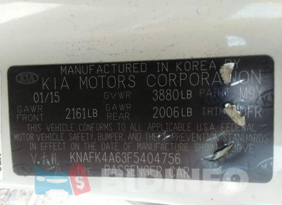 KNAFK4A63F5404756 Photo# 9