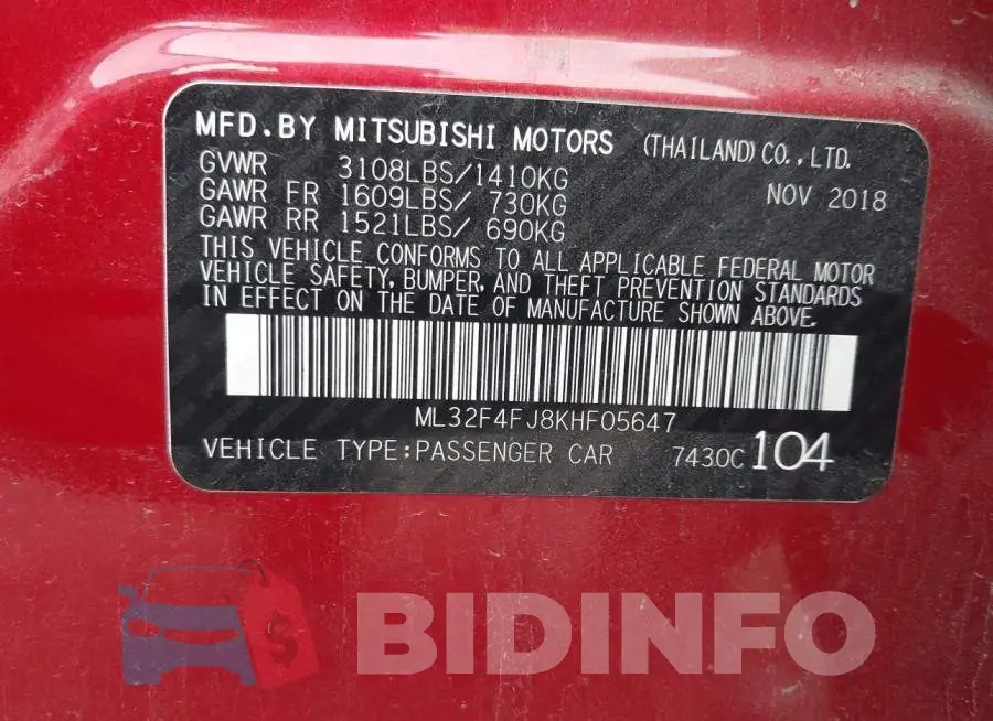 ML32F4FJ8KHF05647 Photo# 9