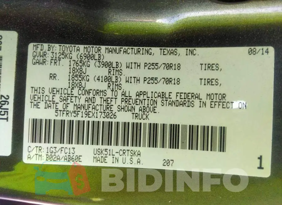 5TFRY5F19EX173026 Photo# 9