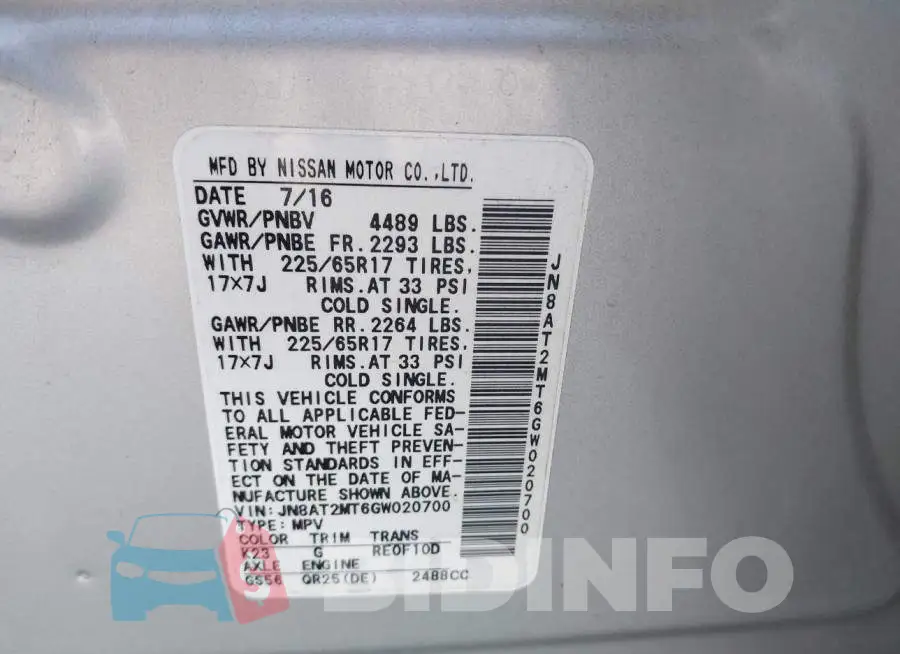 JN8AT2MT6GW020700 Photo# 9