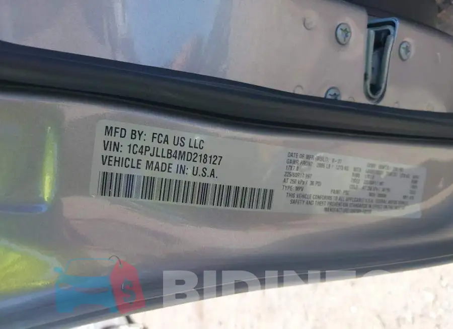 1C4PJLLB4MD218127 Photo# 9