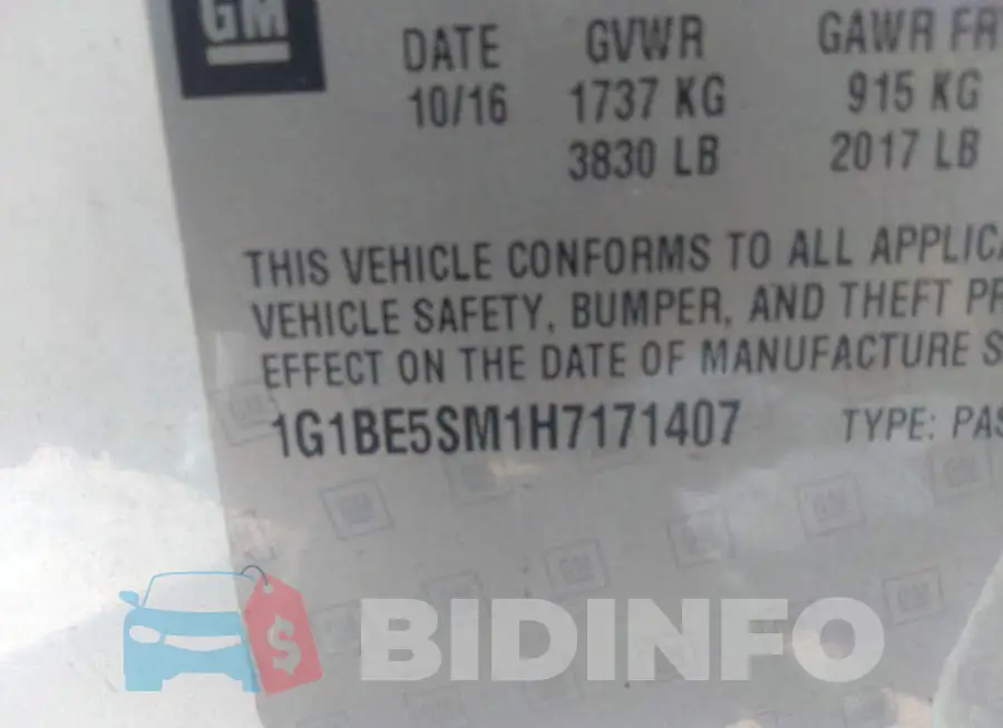 1G1BE5SM1H7171407 Photo# 9