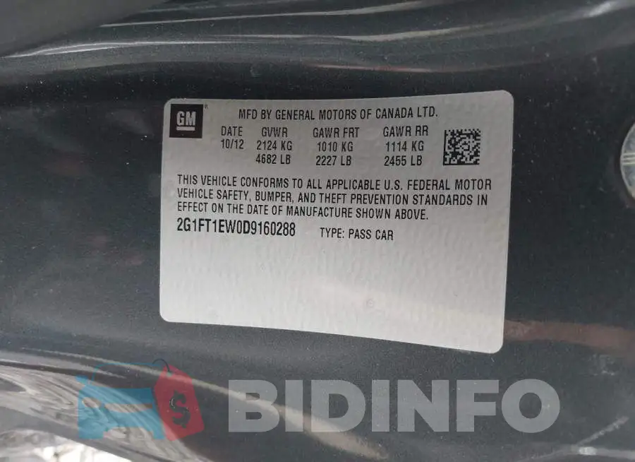 2G1FT1EW0D9160288 Photo# 9