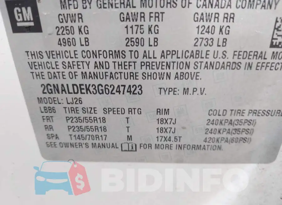 2GNALDEK3G6247423 Photo# 9
