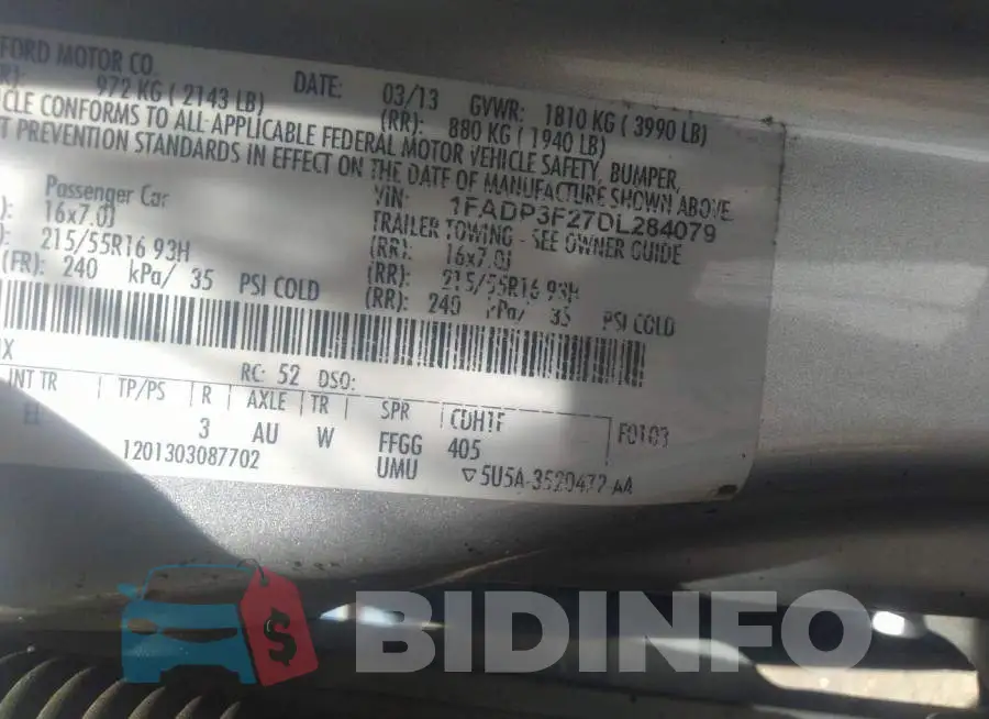 1FADP3F27DL284079 Photo# 9