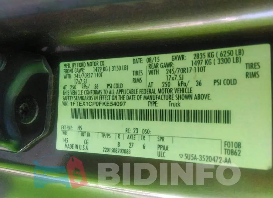 1FTEX1CP0FKE54097 Photo# 9