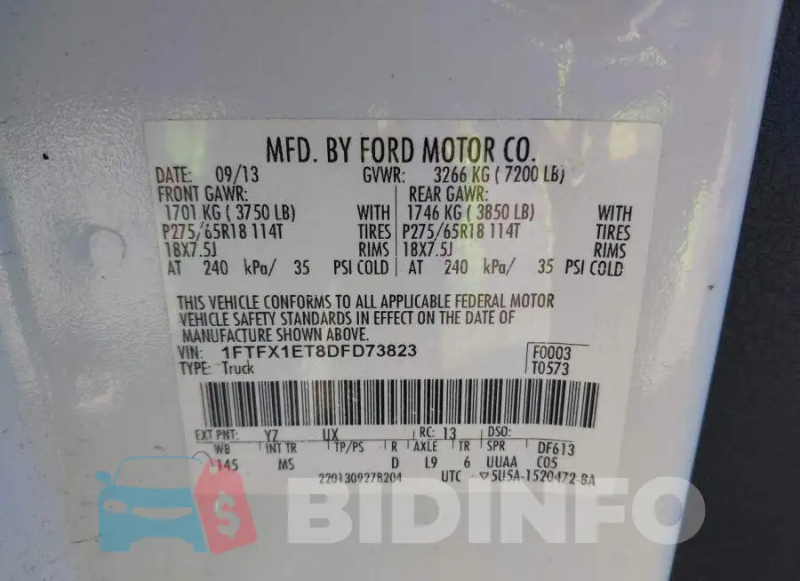 1FTFX1ET8DFD73823 Photo# 9